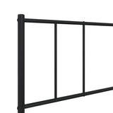 Metal Bed Frame without Mattress with Headboard Black 75x190cm 352470