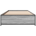 ZNTS Bed Frame Grey Sonoma 90x200 cm Engineered Wood and Metal 845114