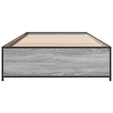 ZNTS Bed Frame Grey Sonoma 90x200 cm Engineered Wood and Metal 845114