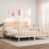 Bed Frame without Mattress Super King Size Solid Wood Pine 3192961
