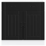Kitchen Base Cabinet Lucca Black Engineered Wood 853738