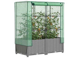 Raised Bed with Greenhouse Cover Rattan Look 80x40x138 cm 4015856