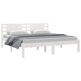 Bed Frame without Mattress White 200x200 cm Solid Wood Pine 3104239