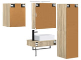 Bathroom Furniture Set 5 pcs Sonoma Oak 3407273