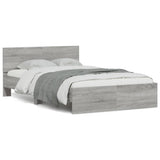 Bed Frame Grey Sonoma Engineered wood, Plywood Double Bed Frame 3207628