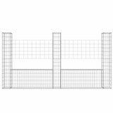 U-shape Gabion Basket with 3 Posts Iron 260x20x150 cm 151283