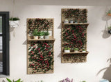Wall Mounted Plant Stands Set of 2, Fir Wood Flower Stand with Shelves and Slatted Trellis for T3398P322088