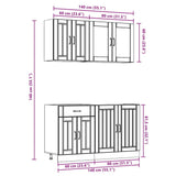 4 Piece Kitchen Cabinet Set Lucca High Gloss White Engineered Wood 3314863
