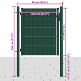 Fence Gate PVC and Steel 100x81 cm Green 145227