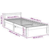 Bed Frame without Mattress 80x200 cm Solid Wood Pine 859226