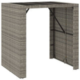 Garden Bar Set Grey PE Rattan, Powder-Coated Steel, Tempered Glass 3187667