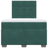Box Spring Bed with Mattress Dark Green 120x190 cm Small Double Velvet 3290861