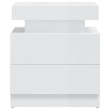Bedside Cabinet High Gloss White 45x35x52 cm Engineered Wood 326855