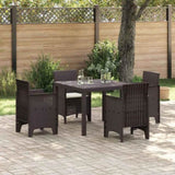 Garden Dining Set 5 pcs Brown Polypropylene 3378541