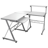 Corner Computer Desk White 132x112x99 cm Engineered Wood 20587
