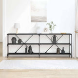 Console Table Black Oak 200 x 30 x 75 cm Engineered Wood 863447