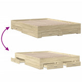 Bed Frame Sonoma oak Engineered wood, Plywood 160x200 cm 3280372