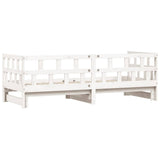 Daybed with Trundle without Mattress White 90x190 cm Single Solid Wood 836211