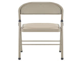 4pcs Elegant Foldable Iron & PVC Chairs for Convention & Exhibition Light Brown 07394569