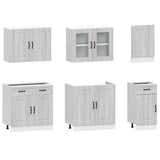 7 Piece Kitchen Cabinet Set Kalmar Grey Sonoma Engineered Wood 3314737
