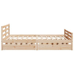 ZNTS Bed Frame without Mattress 120x190 cm Small Double Solid Wood Pine 3301598