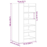 Shoe Cabinet Smoked Oak 52x37.5x100 cm Engineered Wood 848448