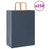 Paper Bags 250 pcs with Handles Blue 32x17x44 cm 4101930