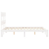 Bed Frame without Mattress White Small Double Solid Wood Pine 3193502