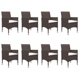 Garden Dining Set Brown with cream cushions 3095895