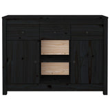 Sideboard Black 100x35x74,5 cm Solid Wood Pine 814553