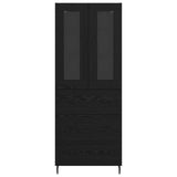 Highboard with Drawer 2 pcs Black Oak Engineered Wood 3416247