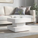 Coffee Table 360-Degree Rotatable White 50x50x34.5 cm 858470