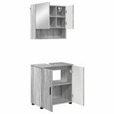Bathroom Furniture Set Wall-mounted with Door 2 pcs Grey Sonoma 3392939