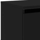 Wall-mounted Bedside Cabinets with LED Lights 2 pcs Black 836829