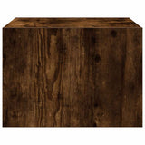Wall-mounted Bedside Cabinet with LED Lights Smoked Oak 860219