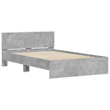 Bed Frame Concrete grey Engineered wood and plywood slats Double 3207633