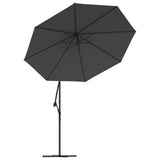 Cantilever Garden Parasol with LED Lights and Steel Pole 300 cm Anthracite 44521