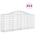 Arched Gabion Baskets 13 pcs 200x30x80/100 cm Galvanised Iron 3145420