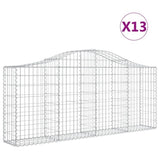 Arched Gabion Baskets 13 pcs 200x30x80/100 cm Galvanised Iron 3145420