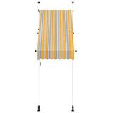 Manual Retractable Awning 100 cm Yellow and Blue Stripes 145830