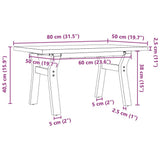 Coffee Table Y-Frame 80x50x40.5 cm Solid Wood Pine and Steel 3282772
