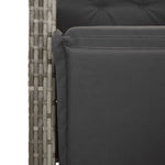9 Piece Garden Dining Set with Cushions Grey Poly Rattan 3212493