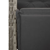 9 Piece Garden Dining Set with Cushions Grey Poly Rattan 3212493
