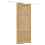 Sliding Door Manual White 83 x 202 cm Solid pine wood and steel 3333560