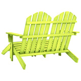 Garden Chair Green Solid fir wood 2-Seater Detachable 315916
