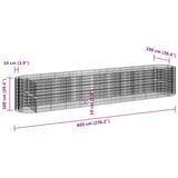 Gabion Raised Bed Galvanised Iron 600x100x100 cm 152049
