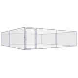 Outdoor Dog Kennel Galvanised Steel 4x4x1 m 170820