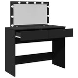Dressing Table with LED Black 100x40x120 cm 848207