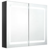 ZNTS LED Bathroom Mirror Cabinet Shining Black 80x12x68 cm 326512