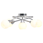 ZNTS Ceiling Lamp with Ceramic Shades for 5 E14 Bulbs White Bowl 289237